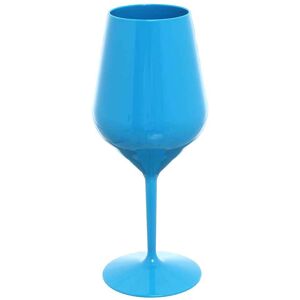 goldplast set 6 bicchieri calici da vino e cocktail blu elettrico infrangibili lavabili 470cc