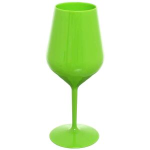 goldplast set 6 bicchieri calici da vino e cocktail verde fluo infrangibili lavabili 470cc