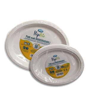 ilip 50 vassoi piatti ovali in polpa di cellulosa ilip biodegradabili