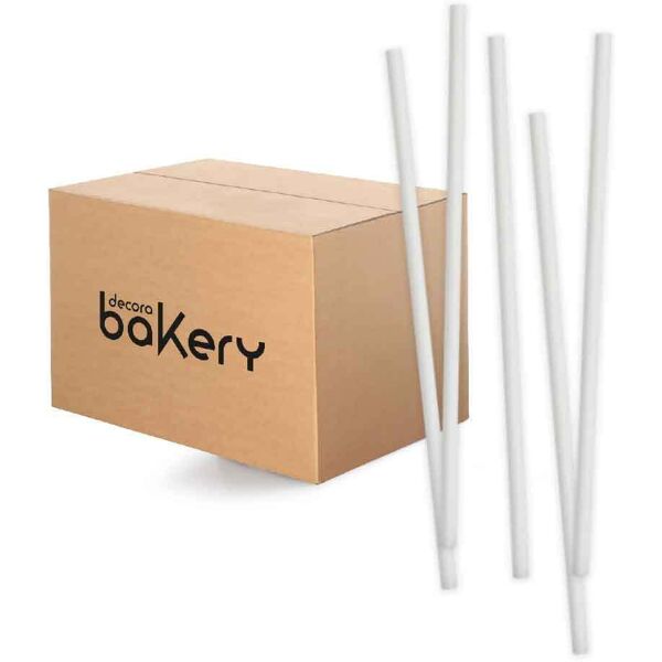 bakery 480 cannucce biodegradabili in carta colore bianco 21 cm Ø6 mm