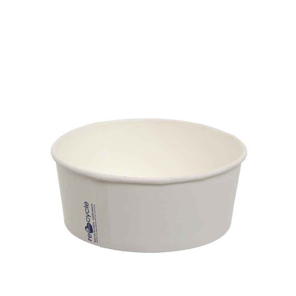poloplast 50 ciotole di carta poke bowl rotonde bianche Ø15 x h 6 cm