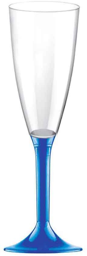 goldplast 20 calici flute riutilizzabili in plastica blu 120ml