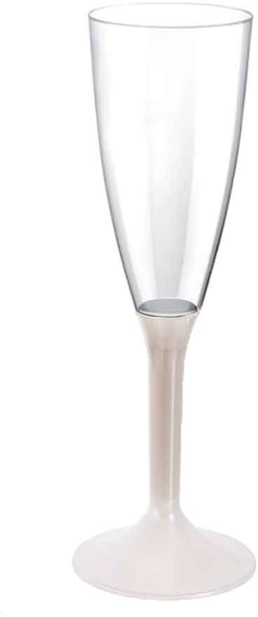 goldplast 20 calici flute riutilizzabili in plastica bianco perla 120ml