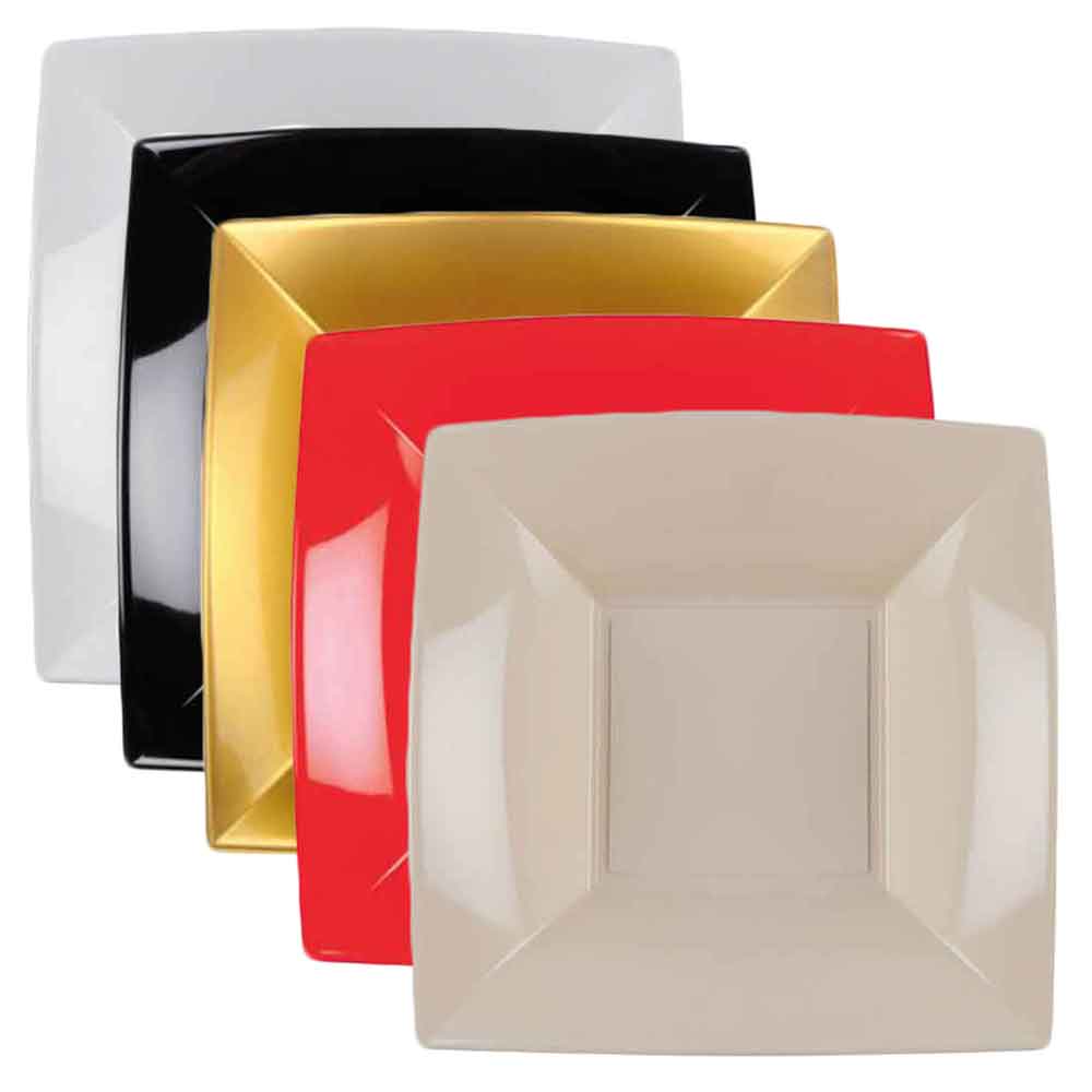 goldplast piatti quadrati fondi lavabili per microonde 18x18 cm colorati