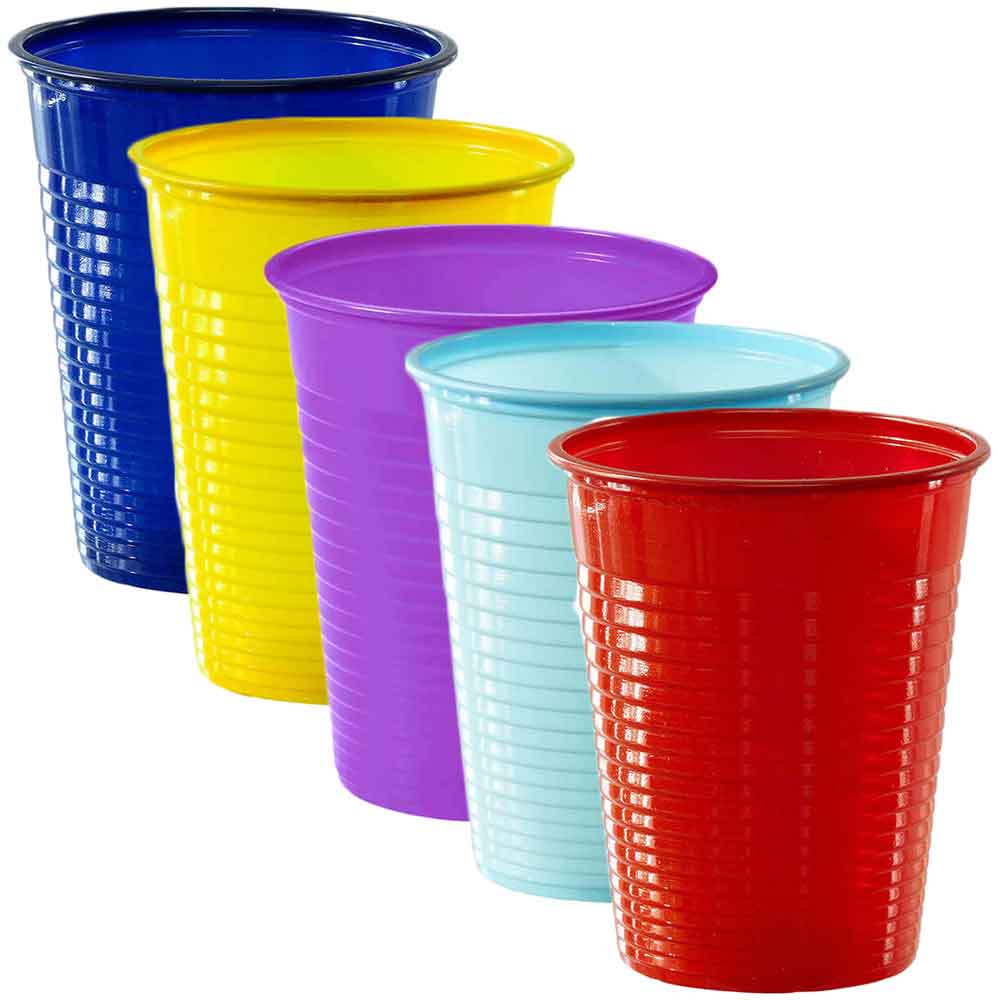 100 bicchieri di plastica colorati usa e getta dopla colors