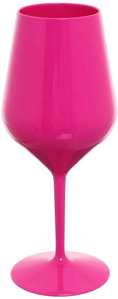 goldplast set 6 bicchieri calici da vino e cocktail fucsia infrangibili lavabili 470cc