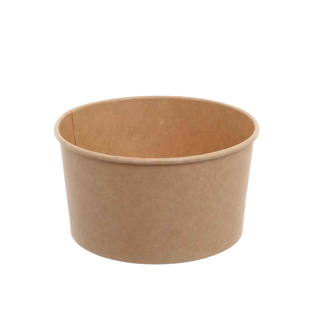 poloplast 50 ciotole di carta poke bowl rotonde color avana Ø15 x h 8 cm