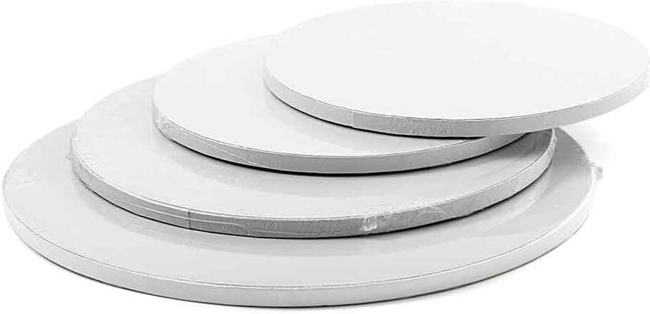 Decora Cakeboard Vassoio Sottotorta Rotondo Rivestito Bianco H 1,2 Cm