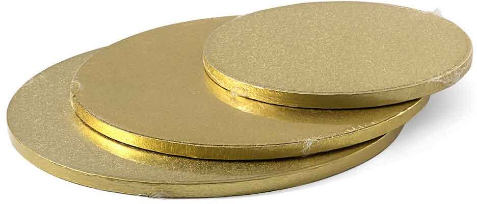 Decora Cakeboard Vassoio Sottotorta Rotondo Rivestito Oro H 1,2 Cm