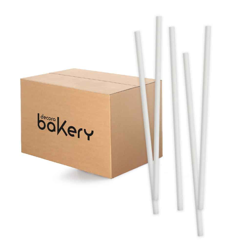 Bakery 480 Cannucce Biodegradabili In Carta Colore Bianco 21 Cm Ø6 Mm