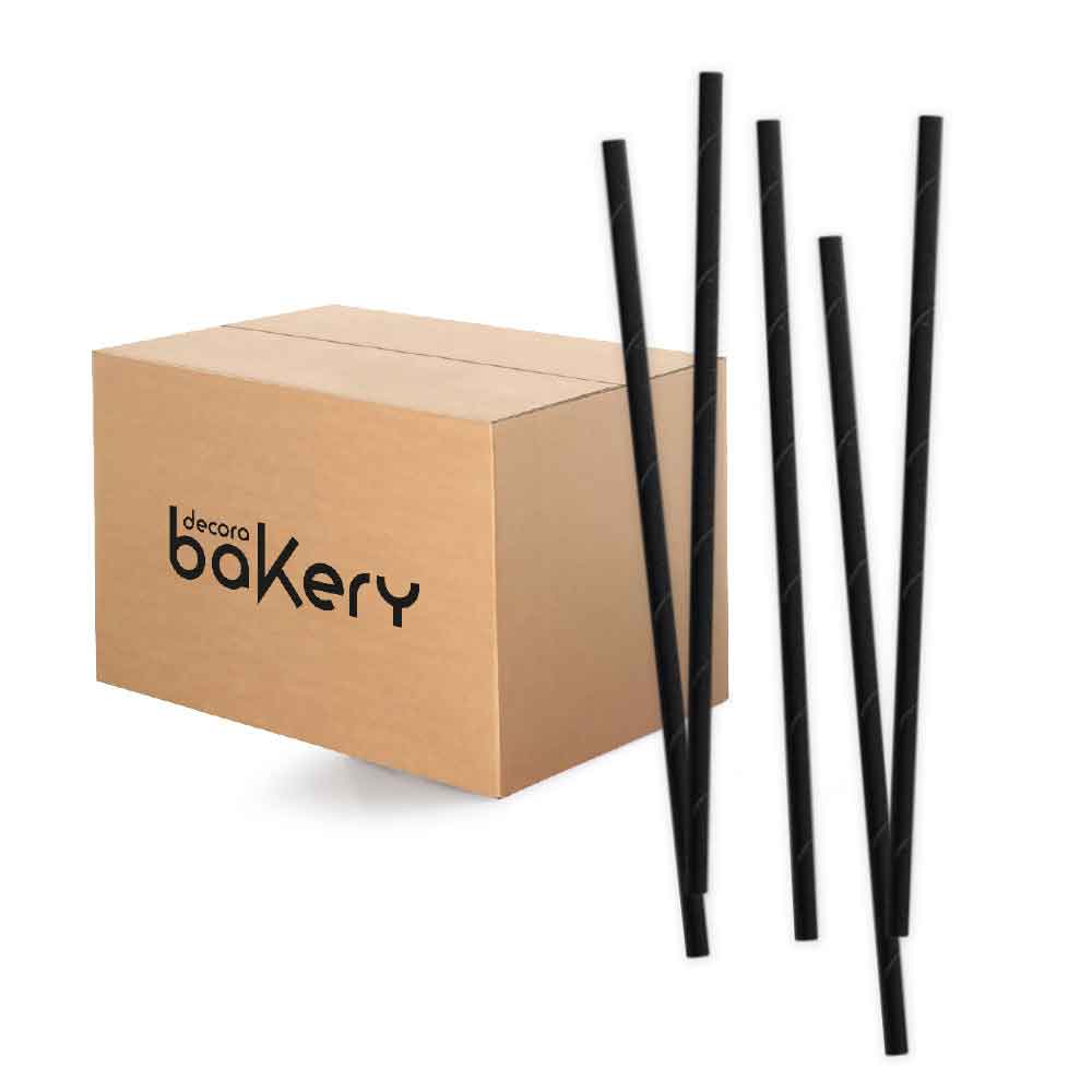 Bakery 480 Cannucce Biodegradabili In Carta Colore Nero 21 Cm Ø6 Mm