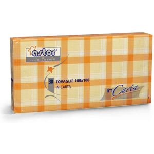 Astor 30 Tovaglie Di Carta Quadrate 100x100 Cm Scozzese Arancio