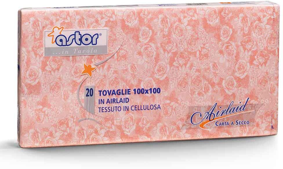 Astor 20 Tovaglie Di Carta A Secco Airlaid 100x100 Rose Rosa