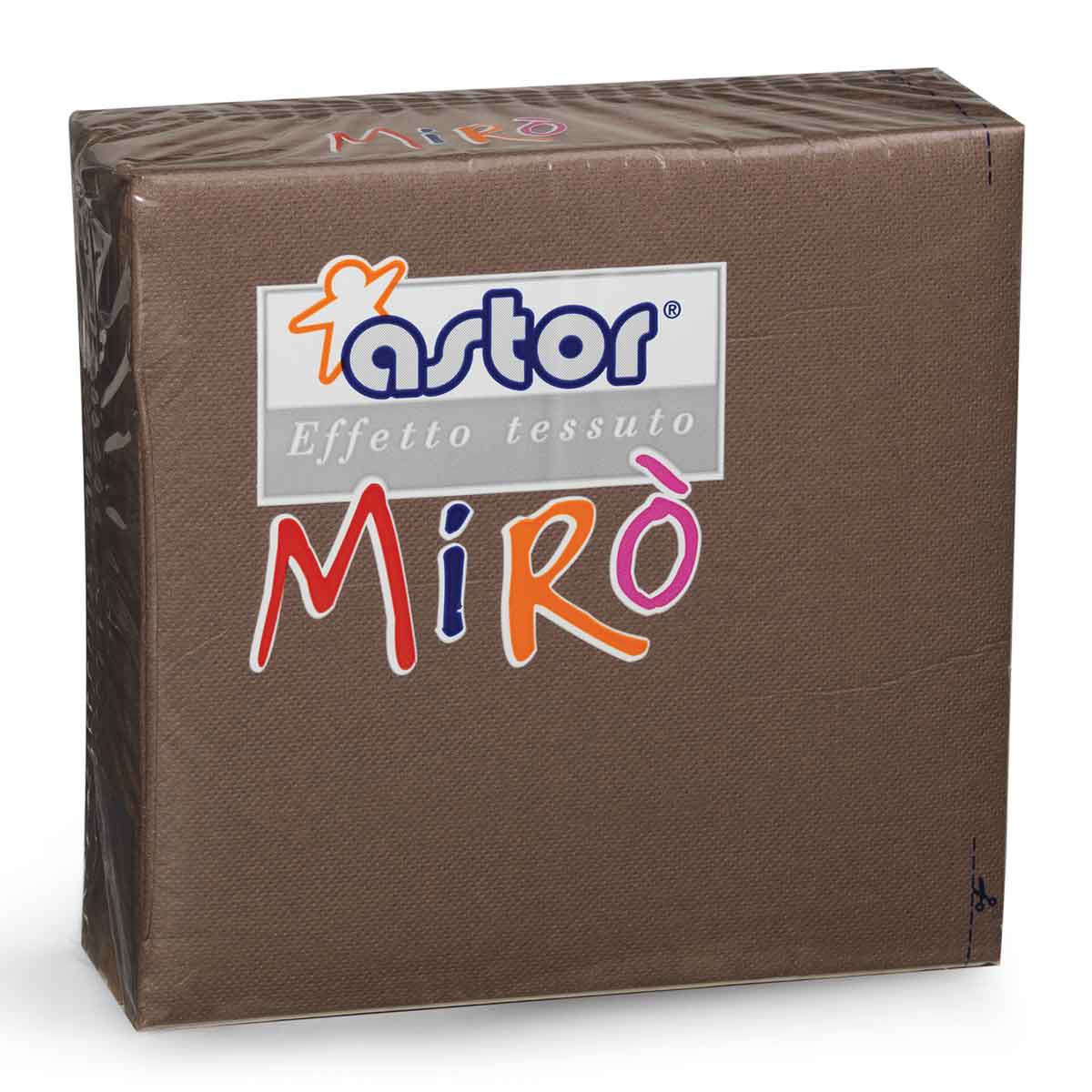 Astor 40 Tovaglioli Di Carta Microgoffrati 2 Veli 38x38 Marrone Cioccolato