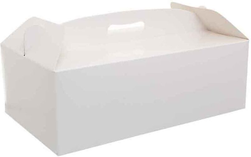 Decora Scatola Rettangolare Per Torta Con Manico Bianca 31 X 16 X H 12 Cm