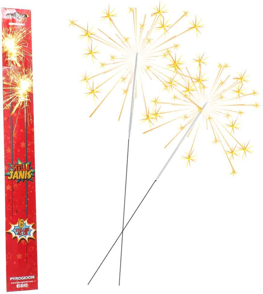 pyrogiochi 6 stelline scintillanti capodanno janis 40 cm