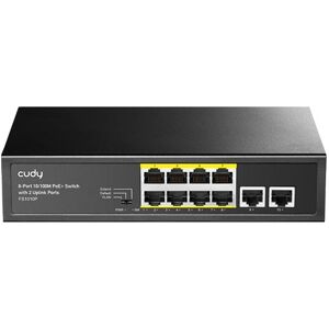 Cudy Switch Di Rete 8 Porte Poe + 2 Porte Uplink 10/100mbps 120w Switch Non Gestionale  Fs1010p