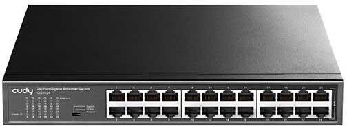 Cudy Switch Di Rete Industriale A 24 Porte Lan 10/100/1000mbps Gigabit Rack-Mount/desktop Case Metallico Plug&play Gs1024