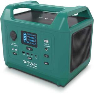 V-Tac Power Station Portatile 600w Accumulatore Lifepo4 E Generatore Corrente Potenza Massima 1000w Prese Eu