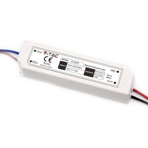 V-Tac Vt-22075 Alimentatore Slim Led 75w 12v 6a Waterproof Ip67 In Plastica Cavi A Saldare  - Sku 3235