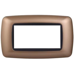 Ettroit Placca Compatibile Bticino Livinglight 4 Moduli Plastica Bombata Colore Oro