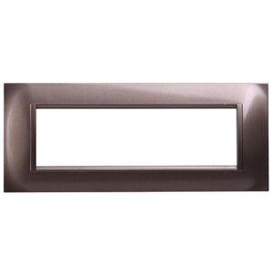 Ettroit Placca Compatibile Bticino Livinglight 7 Moduli Plastica Quadrata Colore Acciaio Bronzo