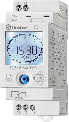 Finder Interruttore Orario Giornaliero/settimanale Analogico/digitale Smart Nfc 1 Contatto 16a 2 Modalità Di Programmazioni Tipo 12.51  125182300000