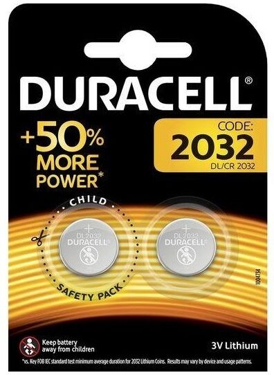 Duracell Batteria A Litio Bottone  Dl2032 3v - Confezione Da 2pz