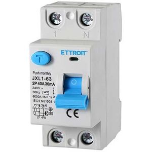 ETTROIT Interruttore Differenziale - 40A, 30mA, 220V, 6kA - 2 Poli ETTROIT Interruttore Differenziale - 40A, 30mA, 220V, 6kA - 2 Poli