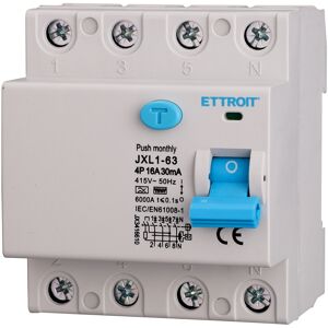 Ettroit JX3416610 - 4P 16A 30mA RCD - IEC61008 Ettroit JX3416610 - 4P 16A 30mA RCD - IEC61008