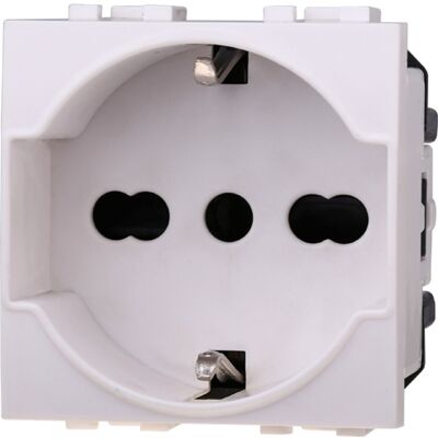 ETTROIT Serie Space Bianco Presa Schuko - Power Outlet ETTROIT Serie Space Bianco Presa Schuko - Power Outlet