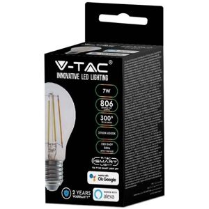 V-Tac Smart Light Lampadina E27 Wifi 7w A60 Dimmerabile 3in1 Google Home E Amazon Alexa App Smartphone - 3001