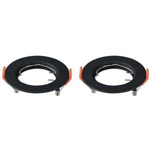 V-Tac Vt-929 Portafaretto Da Incasso Rotondo Policarbonato Nero Box 2pcs Per Lampadine Gu10-Gu5.3 - Sku 6641