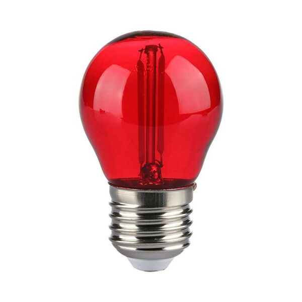 v-tac vt-2132 lampadina led rossa lampada 2w e27 g45 filamento vetro colorato red rosso- sku 217413