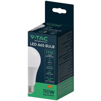 V-Tac Vt-2017 Lampadina Led E27 Goccia A65 17w Lampada Luce Fredda 6500k - Sku 214458 V-Tac Vt-2017 Lampadina Led E27 Goccia A65 17w Lampada Luce Fredda 6500k - Sku 214458