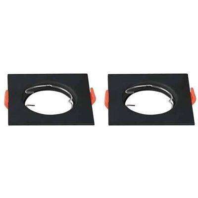 V-Tac Vt-930 Portafaretto Da Incasso Quadrato Policarbonato Nero Box 2pcs Per Lampadine Gu10-Gu5.3 - Sku 6643 V-Tac Vt-930 Portafaretto Da Incasso Quadrato Policarbonato Nero Box 2pcs Per Lampadine Gu10-Gu5.3 - Sku 6643