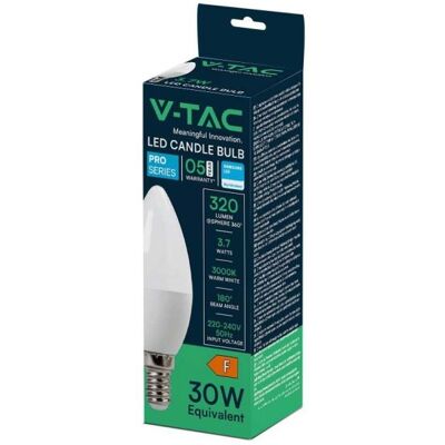 V-TAC VT-1850 Lampadina LED a forma di candela - 3.7W - Bianco freddo V-TAC VT-1850 Lampadina LED a forma di candela - 3.7W - Bianco freddo