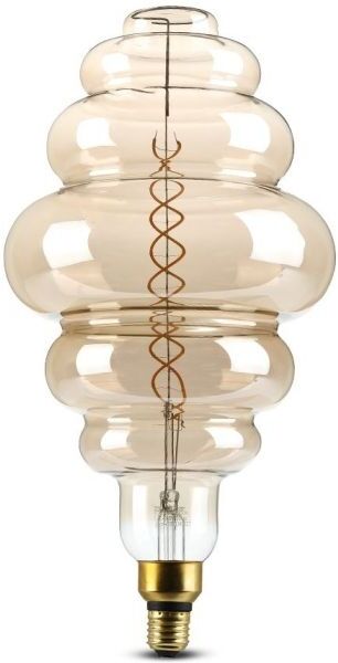 V-Tac Vt-2188d Lampada Rings Bulb Lampadina 8w E27 Xl S200 Doppio Filamento Spirale Vetro Ambrato Oscurato 1800k Dimmerabile – Sku 217465