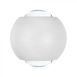 V-Tac Vt-2502 Lampada Applique Led 2w Da Parete Sferica Doppio Fascio Luminoso 4000k Colore Bianco Ip54 - Sku 10587