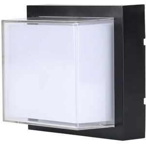 V-Tac Vt-828 Lampada Led Da Parete Quadrata 12w Applique Da Muro Luce Bianco Caldo 3000k Nero Ip65 - Sku 218543