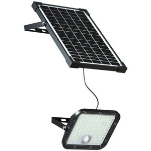 V-Tac Vt-432 Faro Led Nero 30w Con Pannello Solare E Telecomando Proiettore Con Sensore Di Movimento 4000k - 10310