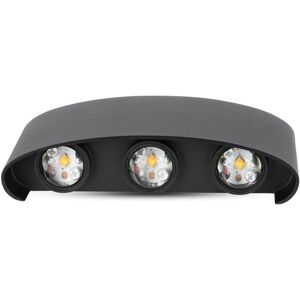 V-Tac Vt-846 Lampada Led Da Parete 6w Doppio Fascio Cobx6pcs Up/down Alluminio Nero Wall Light 4000k Ip54 - Sku 8616