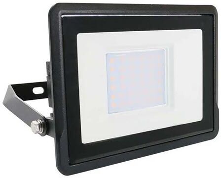 V-Tac Vt-138 Faro Led 30w Chip Samsung Smd Bianco Naturale 4000k Slim Alluminio Nero Box Derivazione Ip65 - Sku 20311