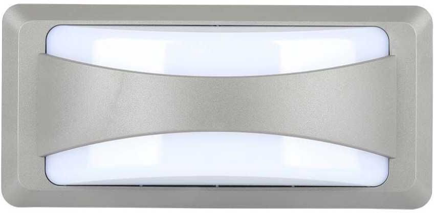 V-Tac Vt-8058 Applique Lampada Led Da Parete Moderna 12w Luce Soffusa Rettangolare Da Esterno Ip65 Corpo Grigio Luce 3000k - 218245