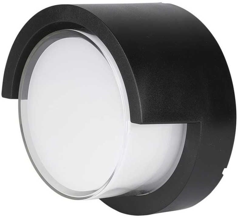 V-Tac Vt-827 Lampada Led Rotonda 12w Diffusore Semicerchio Nero Da Esterno Luce Bianco Caldo 3000k Ip65 - Sku 218537