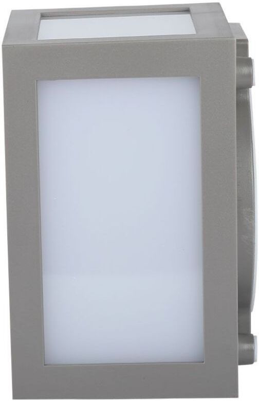 V-Tac Vt-822 Lampada Applique Led Da Parete Forma Cubo 12w Lanterna Colore Grigio Bianco Caldo 3000k Ip65 - Sku 218337