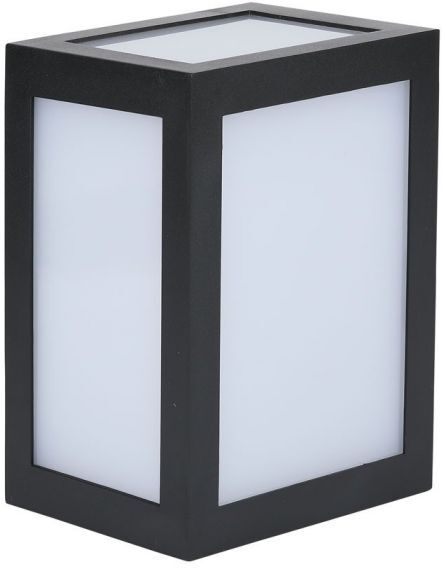 V-Tac Vt-822 Lampada Applique A Lanterna Led 12w Wall Light Cube Nero Bianco Caldo 3000k - Sku 218340