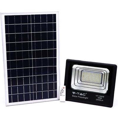 V-Tac Vt-100w Faro Led 100w Autoalimentato Nero Con Pannello Solare E Telecomando 4000k Ip65 – Sku 8576 V-Tac Vt-100w Faro Led 100w Autoalimentato Nero Con Pannello Solare E Telecomando 4000k Ip65 – Sku 8576