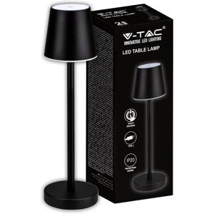 V-Tac Lampada Led Da Tavolo 3w Ricaricabile A Batteria Colore Nero Usb C Touch Dimmerabile 4000k Luce Tavolo Ristorante Da Interno Ip20 - 10194