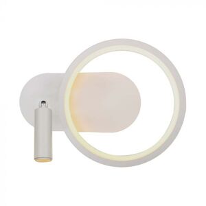 V-Tac Vt-7906 Lampada Da Parete Led Applique Moderno A Cerchio 14w In Metallo Corpo Bianco 25cm Luce 4000k - 14982